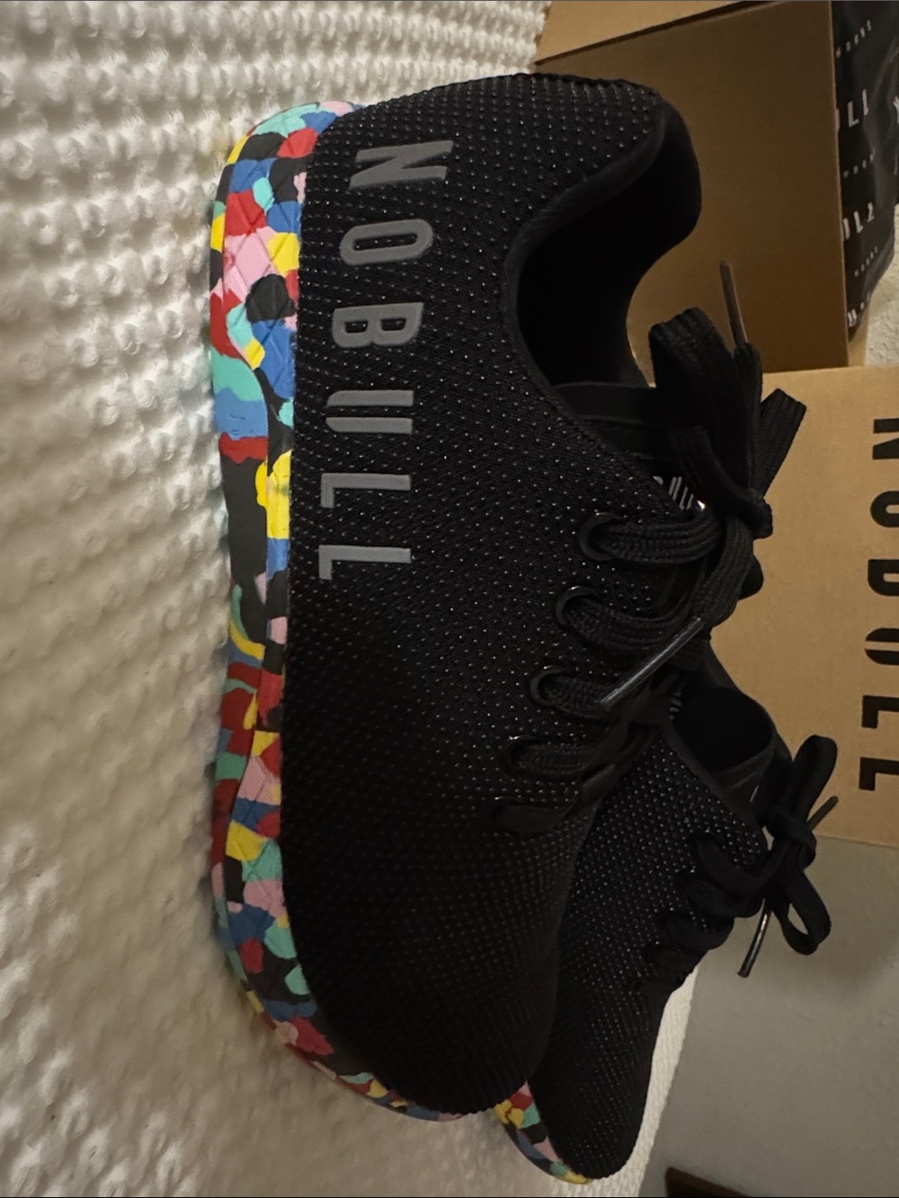 NOBULL Black Trainer Low with Multicolor Confetti Sole - Picture 7 of 7
